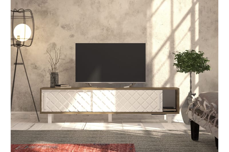 Hejde TV-Bord 180 cm - Brun/hvid - Møbler - TV borde & mediemøbler - TV-borde