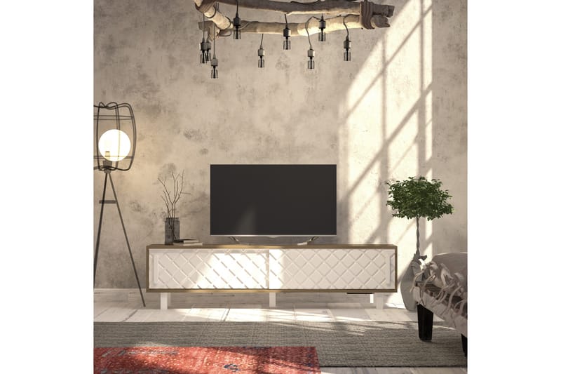 Hejde TV-Bord 180 cm - Brun/hvid - Møbler - TV borde & mediemøbler - TV-borde