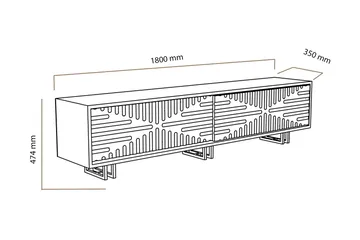 Hejde TV-Bord 180 cm - Brun/hvid - Møbler - TV borde & mediemøbler - TV-borde