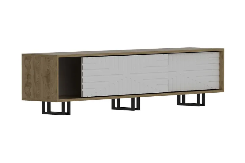 Hejde TV-Bord 180 cm, Brun/hvid