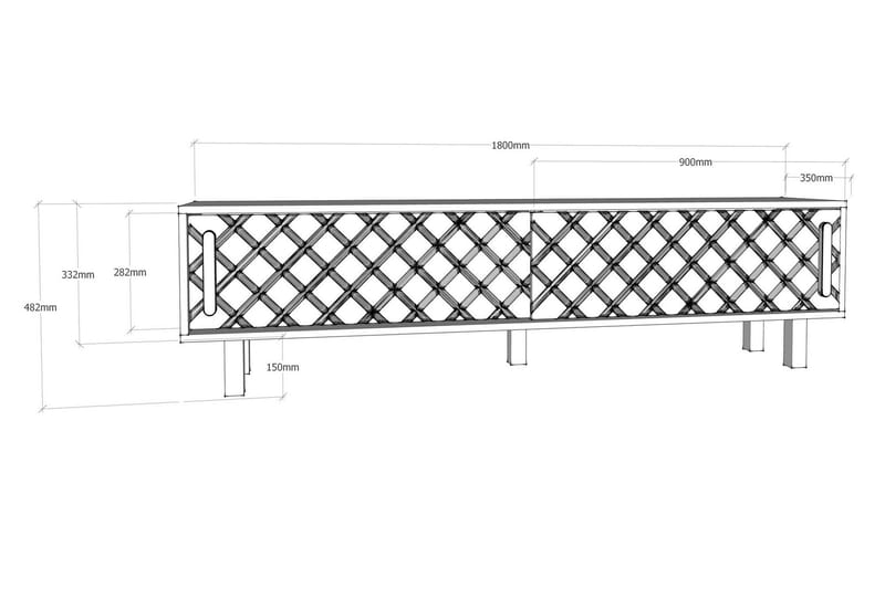 Hejde TV-Bord 180 cm - Brun/hvid - Møbler - TV borde & mediemøbler - TV-borde
