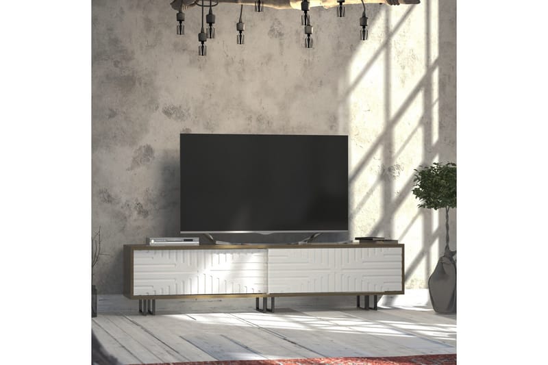 Hejde TV-Bord 180 cm - Brun/hvid - Møbler - TV borde & mediemøbler - TV-borde