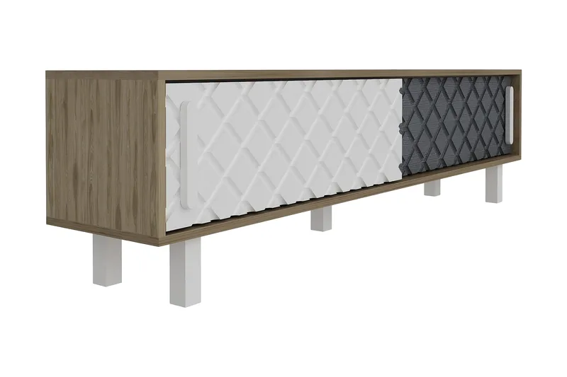 Hejde TV-Bord 180 cm, Brun/hvid