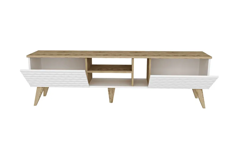 Hejde TV-Bord 180 cm - Hvid/brun - Møbler - TV borde & mediemøbler - TV-borde