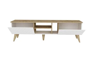 Hejde TV-Bord 180 cm - Hvid/brun - Møbler - TV borde & mediemøbler - TV-borde