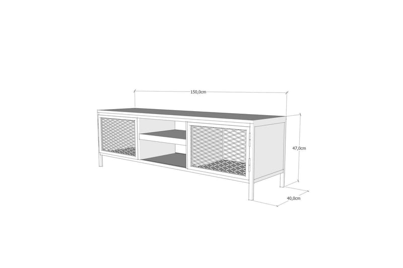 Hellroaring TV-Bord 150 cm - Eg|Sort - TV-borde