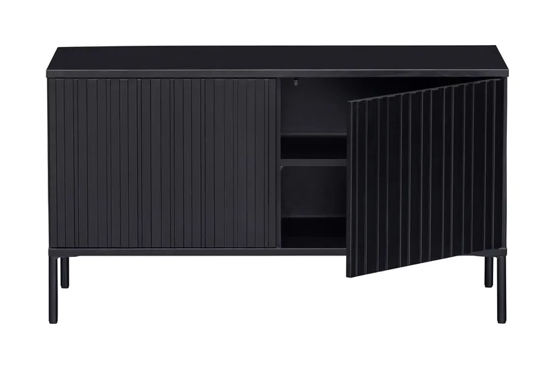 Hemlinge Gulvstående Tv-bord 100 cm med Opbevaring i Fyr - Sort - Møbler - TV borde & mediemøbler - TV-borde