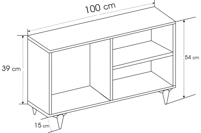 Hensiek TV-Bord 100 cm - Antracit - Møbler - TV borde & mediemøbler - TV-borde