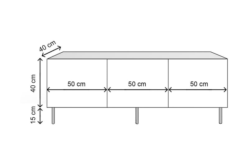 Himmo TV-bord 150 cm - Natur - Møbler - TV borde & mediemøbler - TV-borde