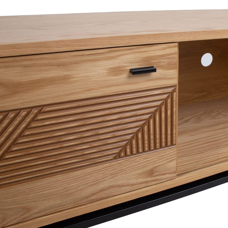 TV-bord HOME4YOU Cindy 180x40x55 cm MDF eg - lys eg - Møbler - TV borde & mediemøbler - TV-borde