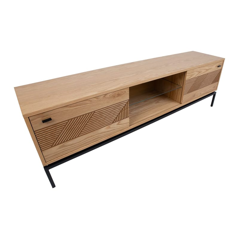 TV-bord HOME4YOU Cindy 180x40x55 cm MDF eg - lys eg - Møbler - TV borde & mediemøbler - TV-borde