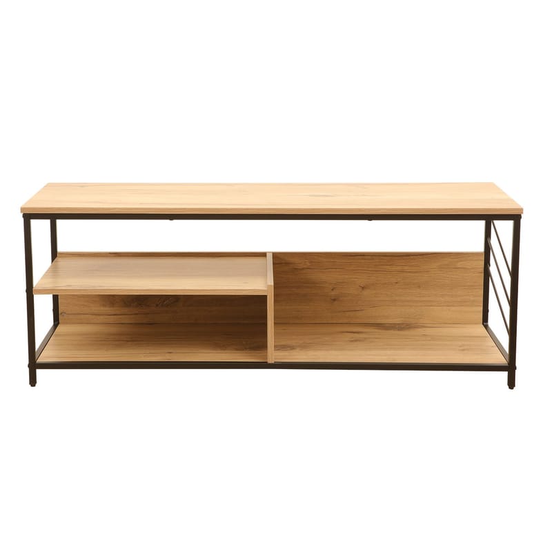 TV-bord HOME4YOU Dimitra 120x40x45 cm rustik/sort - lys rustikt træ/sort - Møbler - TV borde & mediemøbler - TV-borde