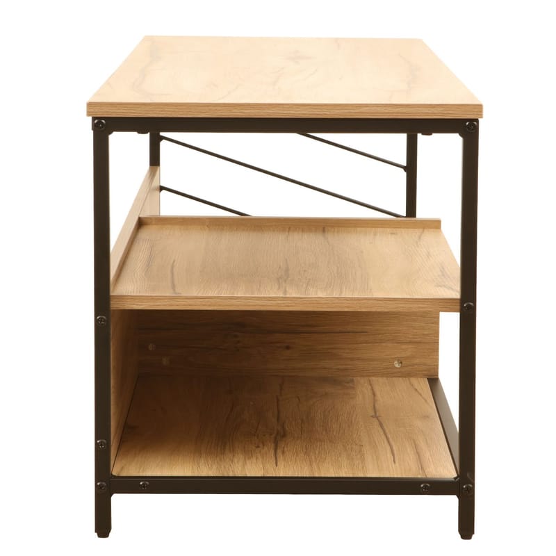 TV-bord HOME4YOU Dimitra 120x40x45 cm rustik/sort - lys rustikt træ/sort - Møbler - TV borde & mediemøbler - TV-borde