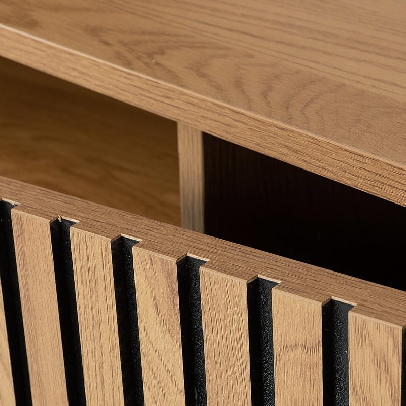 TV-bord HOME4YOU Hampton 160x40x60 cm melamin med egetræsbark - egebark - Møbler - TV borde & mediemøbler - TV-borde