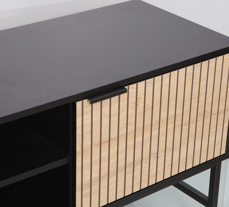 TV-bord HOME4YOU Helve 150x40x60 cm Melamin - sort / lyst træ - Møbler - TV borde & mediemøbler - TV-borde