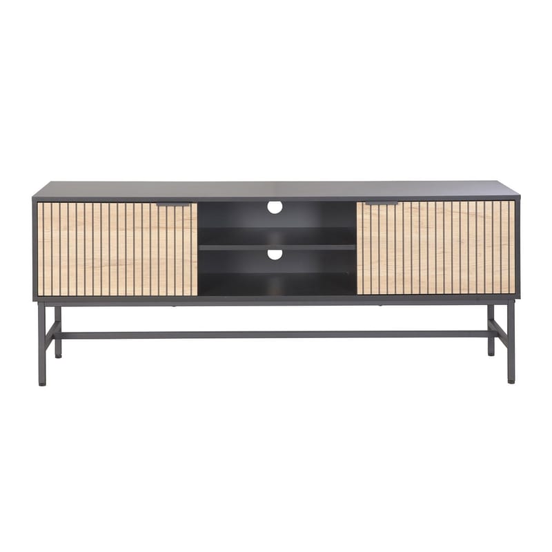 TV-bord HOME4YOU Helve 150x40x60 cm Melamin - sort / lyst træ - Møbler - TV borde & mediemøbler - TV-borde