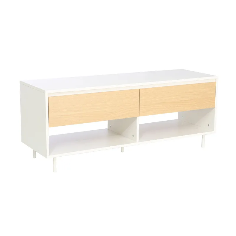 TV-bord HOME4YOU Herta 120x40x48 cm - hvid/lyst træ - Møbler - TV borde & mediemøbler - TV-borde