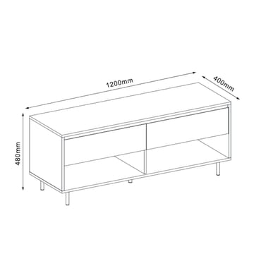TV-bord HOME4YOU Herta 120x40x48 cm - hvid/lyst træ - Møbler - TV borde & mediemøbler - TV-borde