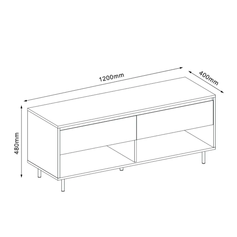 TV-bord HOME4YOU Herta 120x40x48 cm - hvid/lyst træ - Møbler - TV borde & mediemøbler - TV-borde