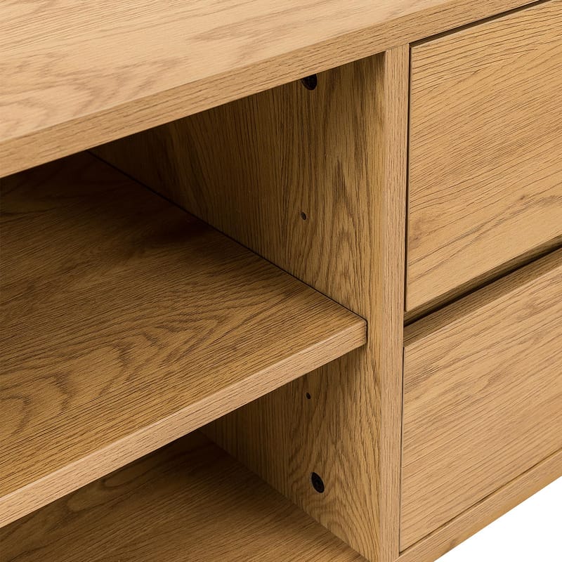 TV-bord HOME4YOU Sacha 180x40x43 cm melamin med egetræsbark - melamin med egebark - Møbler - TV borde & mediemøbler - TV-borde