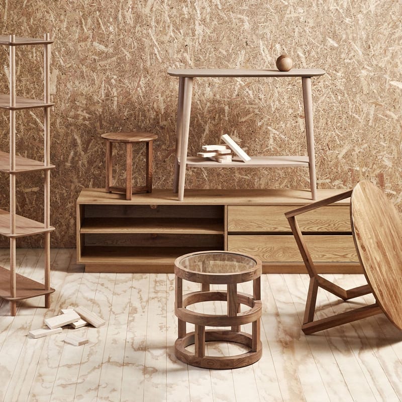 TV-bord HOME4YOU Sacha 180x40x43 cm melamin med egetræsbark - melamin med egebark - Møbler - TV borde & mediemøbler - TV-borde