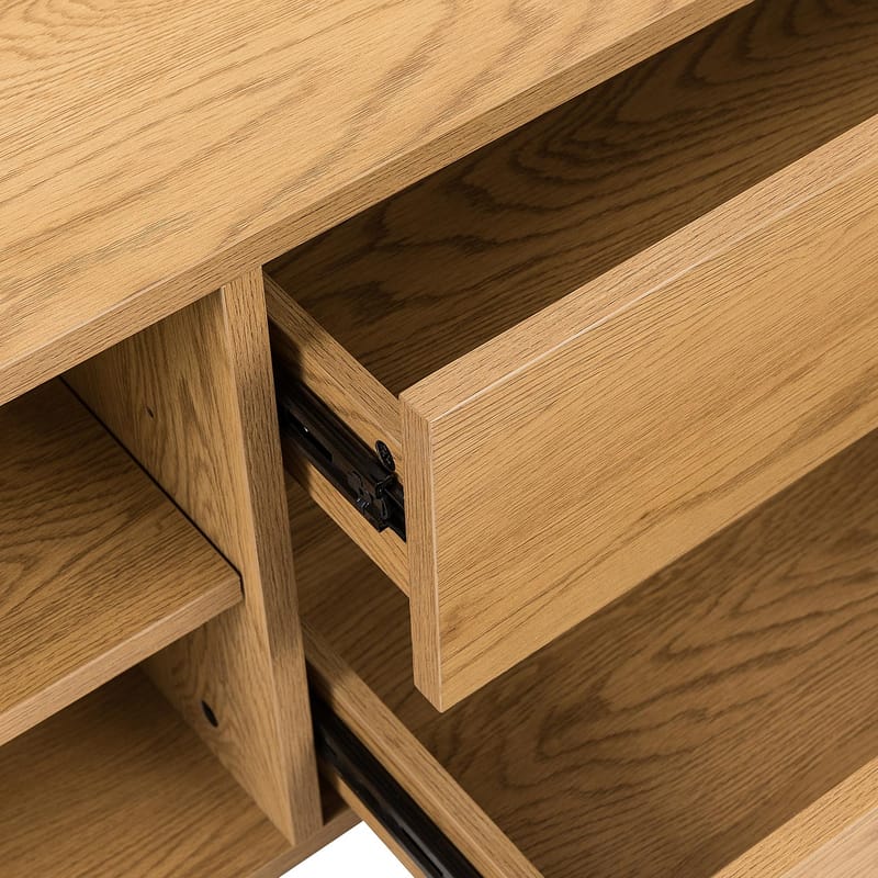 TV-bord HOME4YOU Sacha 180x40x43 cm melamin med egetræsbark - melamin med egebark - Møbler - TV borde & mediemøbler - TV-borde