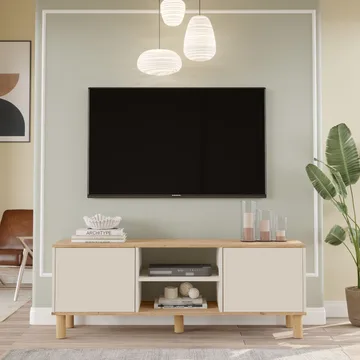 TV-bord Homitis Alston (160 x 59,1 x 40 cm) Eg cashmere - Møbler - TV borde & mediemøbler - TV-borde