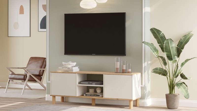 TV-bord Homitis Alston (160 x 59,1 x 40 cm) Eg cashmere - Møbler - TV borde & mediemøbler - TV-borde