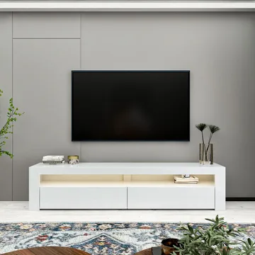 TV-bord Homitis Bati (150 x 46,8 x 36,8 cm) Hvid - Møbler - TV borde & mediemøbler - TV-borde