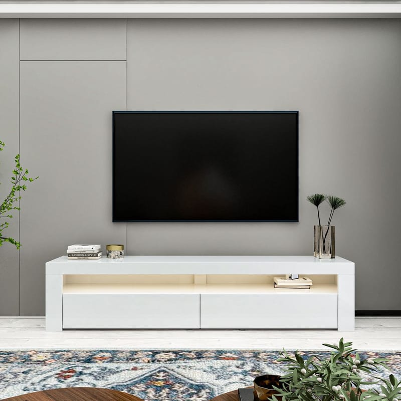 TV-bord Homitis Bati (150 x 46,8 x 36,8 cm) Hvid - Møbler - TV borde & mediemøbler - TV-borde