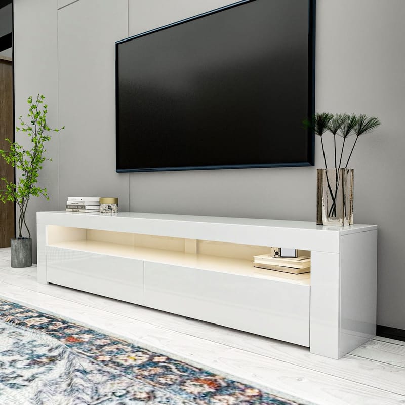 TV-bord Homitis Bati (150 x 46,8 x 36,8 cm) Hvid - Møbler - TV borde & mediemøbler - TV-borde