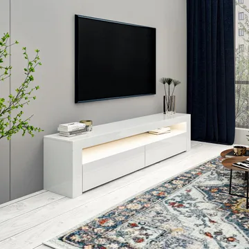 TV-bord Homitis Bati (150 x 46,8 x 36,8 cm) Hvid - Møbler - TV borde & mediemøbler - TV-borde