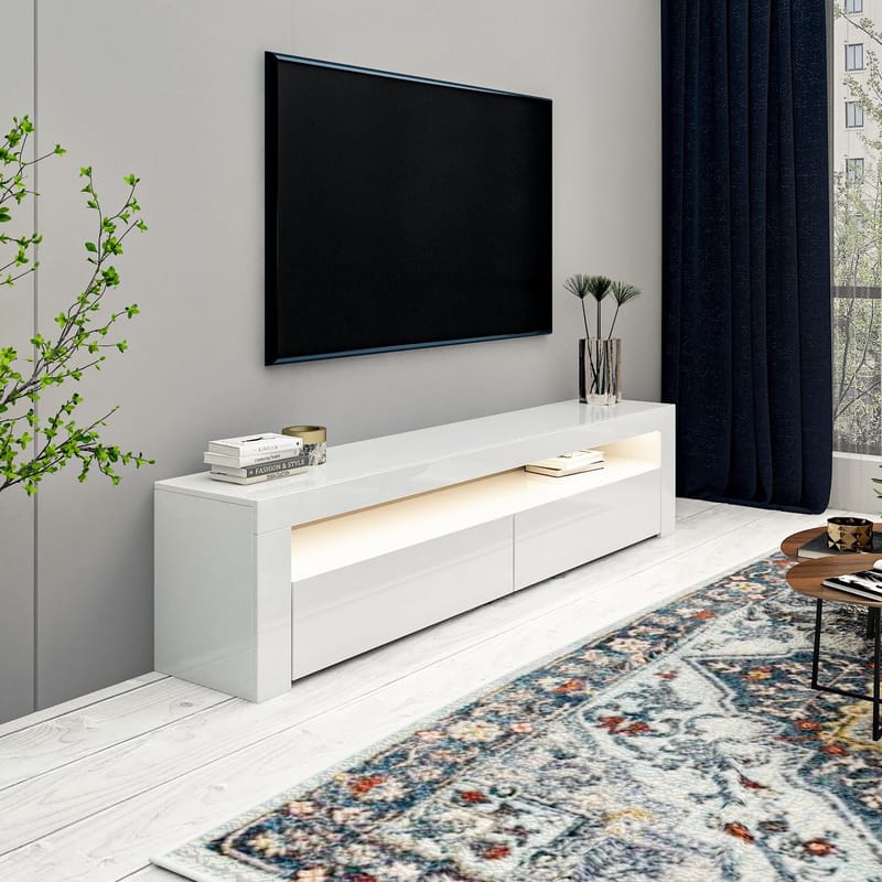 TV-bord Homitis Bati (150 x 46,8 x 36,8 cm) Hvid - Møbler - TV borde & mediemøbler - TV-borde