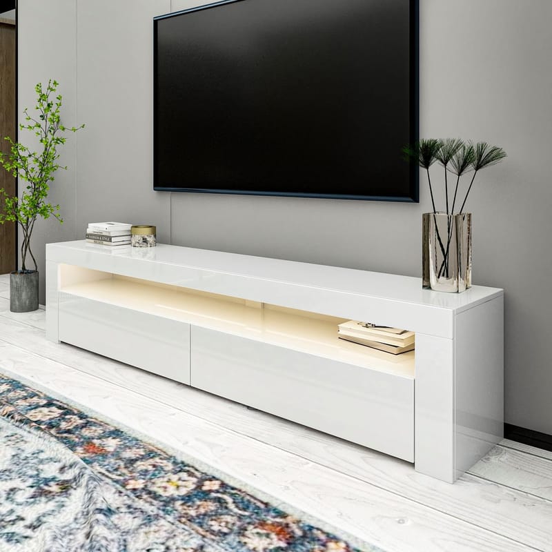 TV-bord Homitis Bati (150 x 46,8 x 36,8 cm) Hvid - Møbler - TV borde & mediemøbler - TV-borde