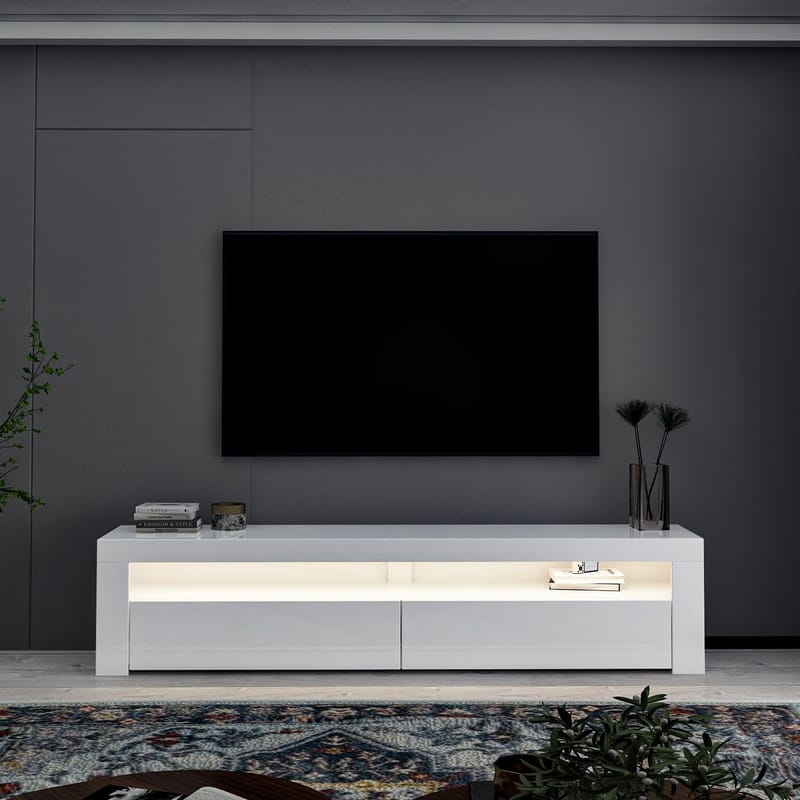 TV-bord Homitis Bati (150 x 46,8 x 36,8 cm) Hvid - Møbler - TV borde & mediemøbler - TV-borde