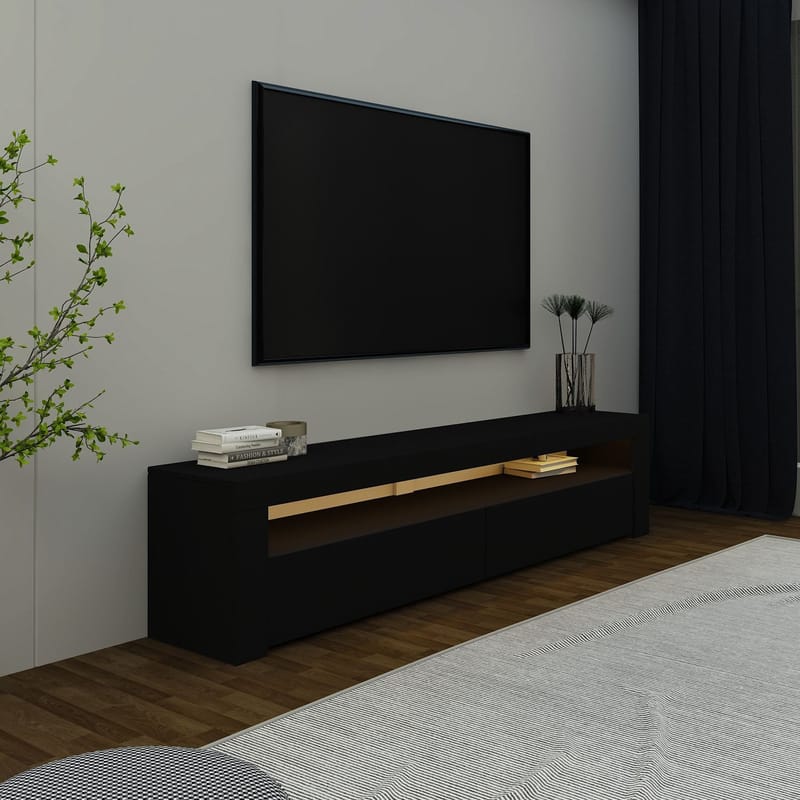 TV-bord Homitis Bati (150 x 46,8 x 36,8 cm) Sort - Møbler - TV borde & mediemøbler - TV-borde