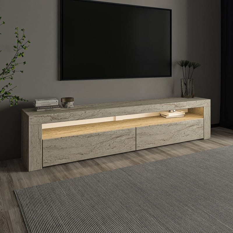 TV-bord Homitis Bati (150 x 46,8 x 36,8 cm) Travertin - Møbler - TV borde & mediemøbler - TV-borde