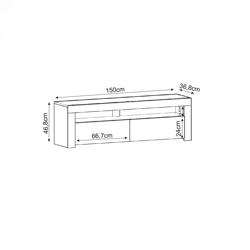 TV-bord Homitis Bati (150 x 46,8 x 36,8 cm) Travertin - Møbler - TV borde & mediemøbler - TV-borde