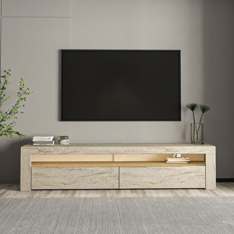 TV-bord Homitis Bati (150 x 46,8 x 36,8 cm) Travertin - Møbler - TV borde & mediemøbler - TV-borde