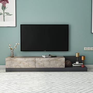 TV-bord Homitis Major (180 x 30 x 37 cm) Gordion marmor antracit - Gordion Marble/Antracit - Møbler - TV borde & mediemøbler - TV-borde