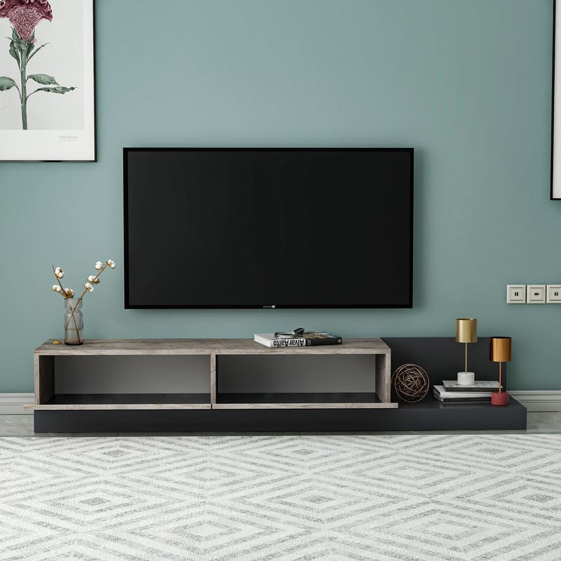 TV-bord Homitis Major (180 x 30 x 37 cm) Gordion marmor antracit - Gordion Marble/Antracit - Møbler - TV borde & mediemøbler - TV-borde