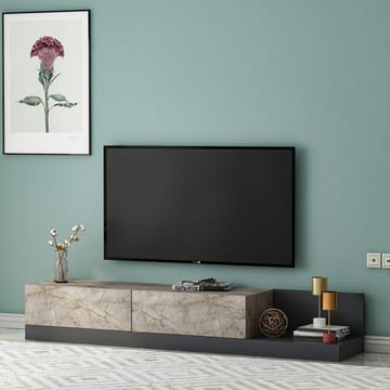 TV-bord Homitis Major (180 x 30 x 37 cm) Gordion marmor antracit - Gordion Marble/Antracit - Møbler - TV borde & mediemøbler - TV-borde