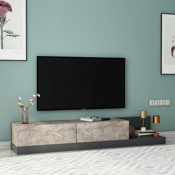 TV-bord Homitis Major (180 x 30 x 37 cm) Gordion marmor antracit - Gordion Marble/Antracit - Møbler - TV borde & mediemøbler - TV-borde