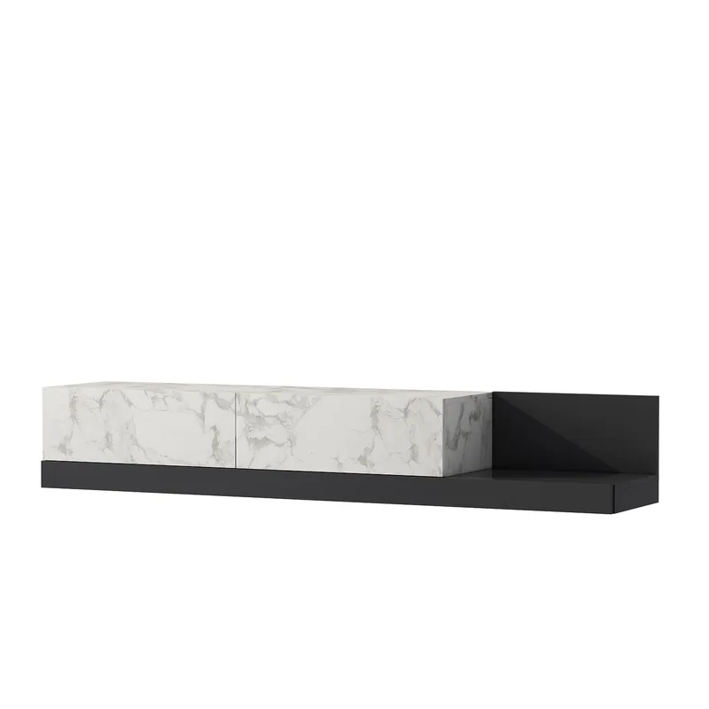TV-bord Homitis Major (180 x 30 x 37 cm) Marmo marmor antracit, Marmo Marble/Antracit