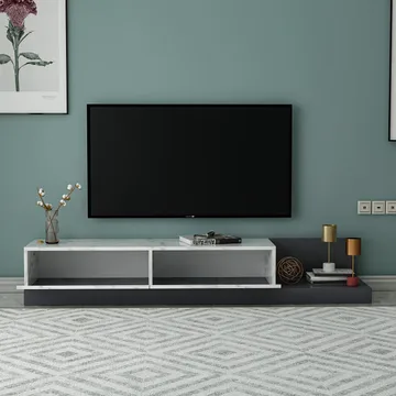TV-bord Homitis Major (180 x 30 x 37 cm) Marmo marmor antracit - Marmo Marble/Antracit - Møbler - TV borde & mediemøbler - TV-borde