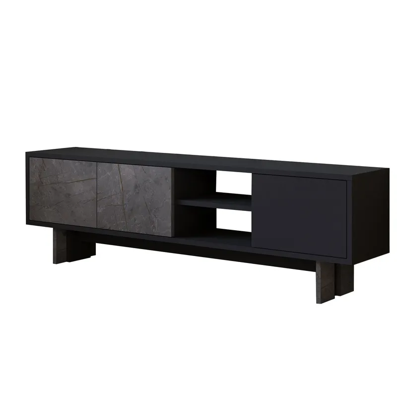 TV-bord Homitis Ravello (150 x 45 x 30 cm) Marmor antracit, undefined