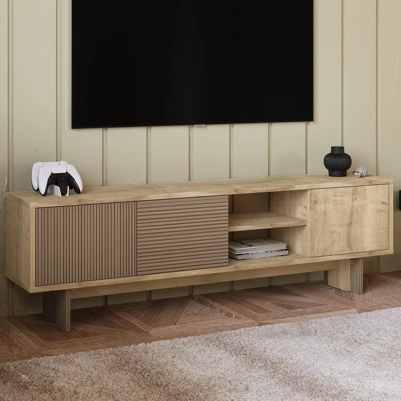TV-bord Homitis Ravello (150 x 45 x 30 cm) Varm eg Sapphire Oak - Møbler - TV borde & mediemøbler - TV-borde