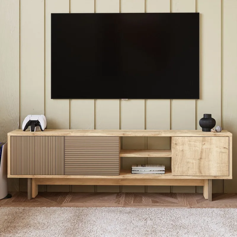TV-bord Homitis Ravello (150 x 45 x 30 cm) Varm eg Sapphire Oak - Møbler - TV borde & mediemøbler - TV-borde