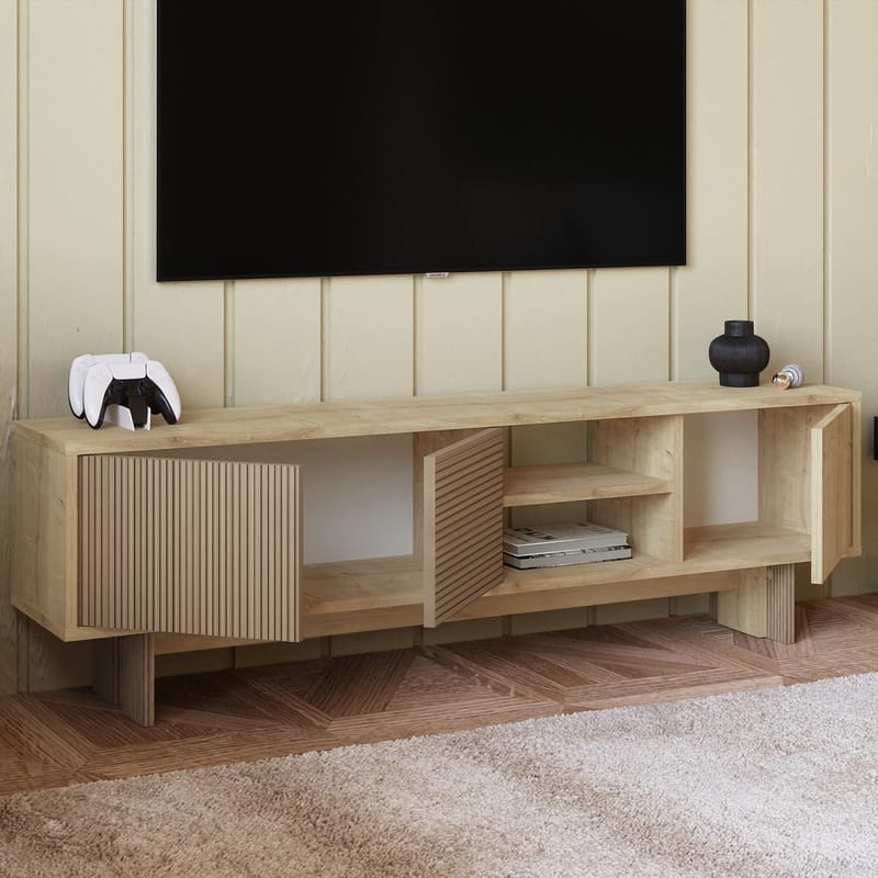 TV-bord Homitis Ravello (150 x 45 x 30 cm) Varm eg Sapphire Oak - Møbler - TV borde & mediemøbler - TV-borde