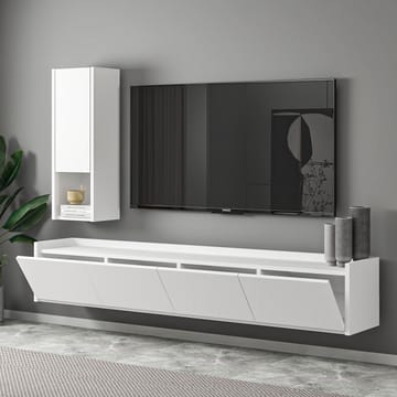 TV-bord Homitis Sema (160 x 35 x 29,6 cm) Hvid - Møbler - TV borde & mediemøbler - TV-borde